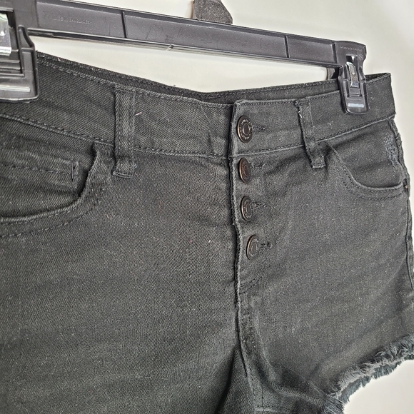 Blue Asphalt Black High Waist Shorts - Picture 3 of 5